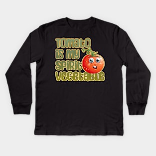 Tomato is My Spirit Vegetable Kids Long Sleeve T-Shirt